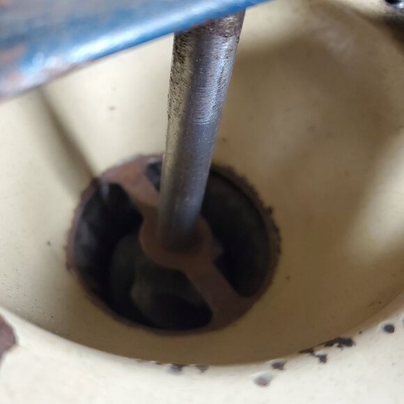 VTG PeDe Germany Coffee Grinder Primitive Hand Crank Mill Rustic Wood Box Farmho - Picture 14 of 14